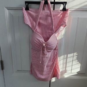 Drapet James Elegant 2 Piece Pink And White Striped Bathing Suit...